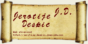 Jerotije Despić vizit kartica